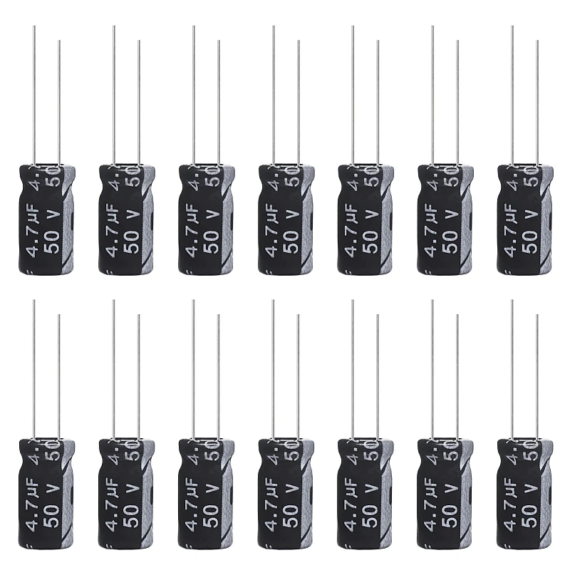

4.7uF 50V 5x11mm Electrolytic Capacitor 4.7 UF MFD 50 Volt 0.2x0.43in Aluminum Capacitors (Pack of 15)
