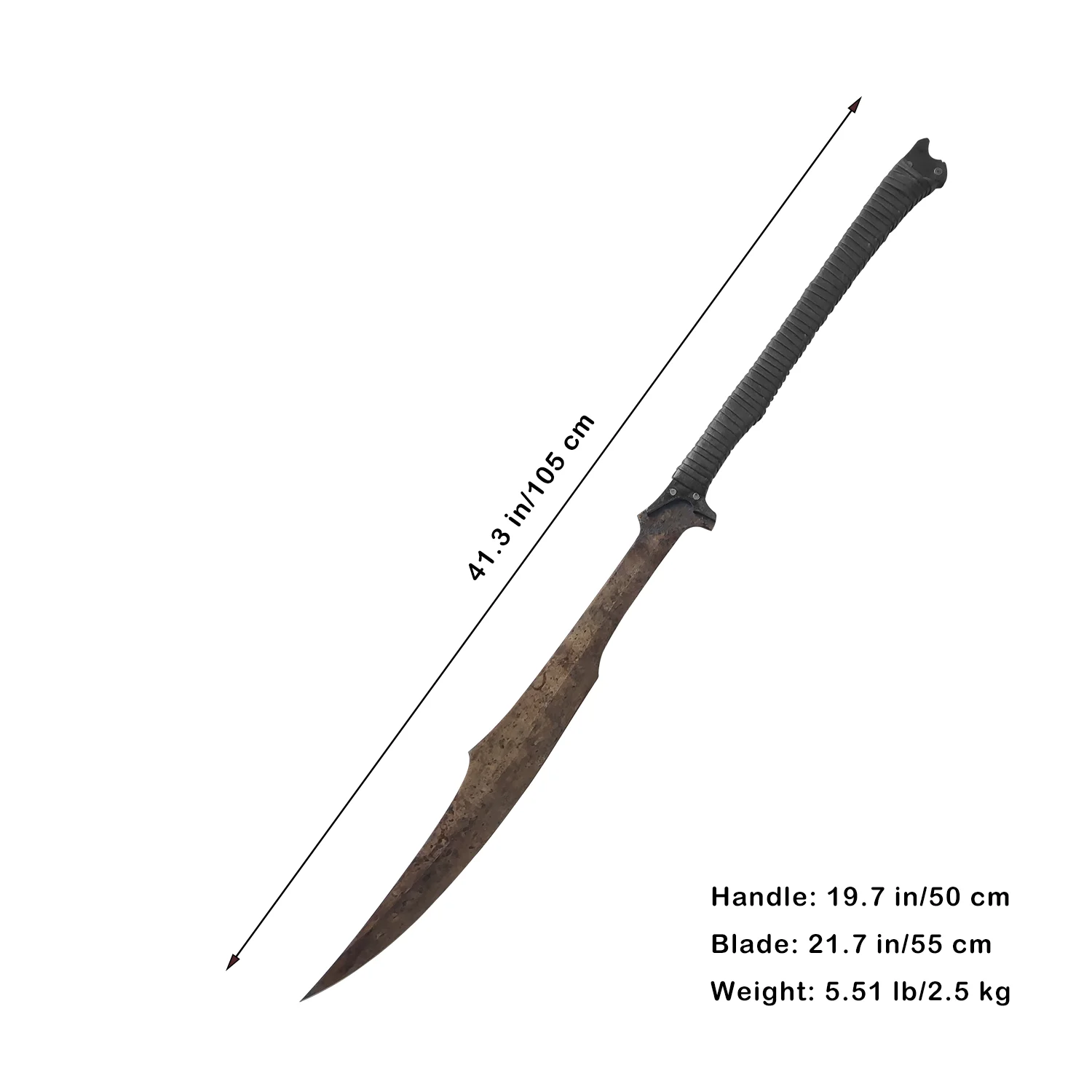 41.3 Inch Full Tang Carbon Steel Sword With Leather Sheath for Practice, Outdoor Use, Collection