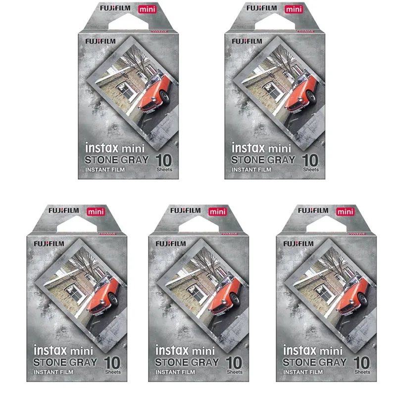 Película de Diseño Gris Piedra Fujifilm Instax Mini, Película Instax Mini 12, 10-30 Hojas, Mini 11, 8, 9, 7s, 25, 26, 70, 90, Cámara Instantánea SP-1, SP-2