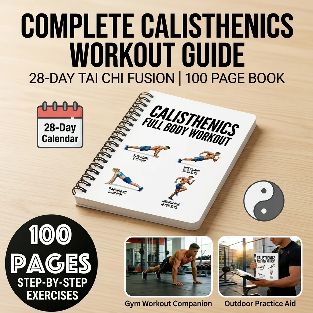 Full Body Workout Notebook Daily Training Guide Portable Fitness Planner for Men Women Home Gym Exercises Gift