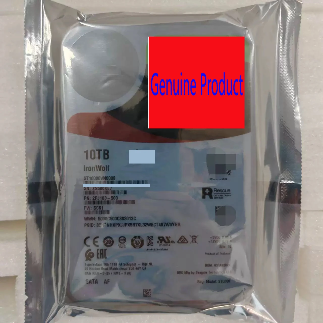 NEW IronWolf NAS 3.5" 10TB 256MB Internal Desktop Hard Drive ST10000VN0008