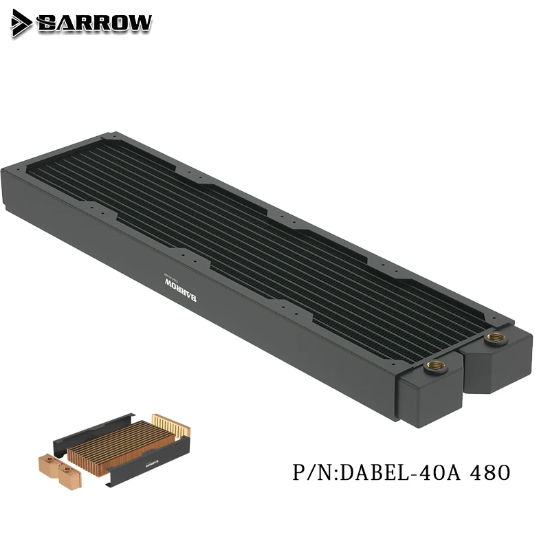 

Barrow Copper Radiator 40mm Thickness,Suitable For 120mm Fans,PC water cooling Accessories,Dabel-40a 480