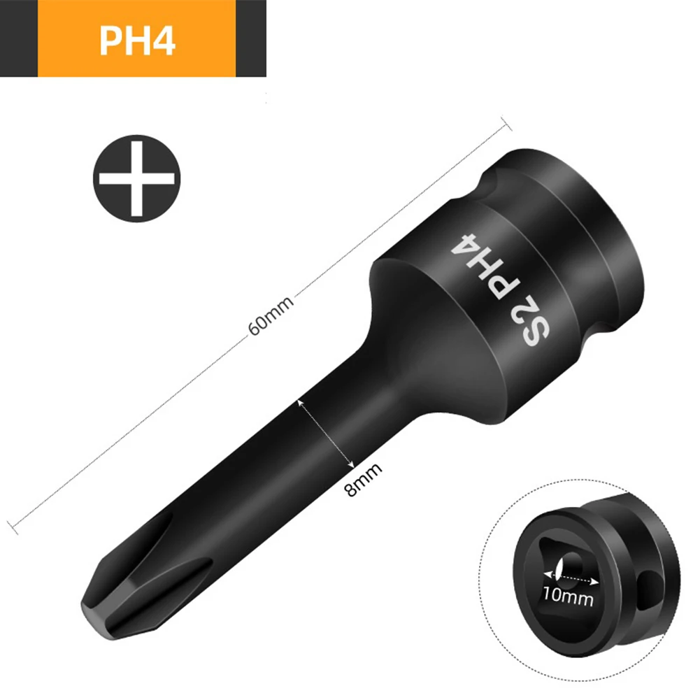 1pc 60mm 3 8 Inch Screwdriver Bit Drive Socket Adapter PH1-PH4 PZ1-PZ4 SL3-SL8 Pneumatic Socket Adapter Wrench