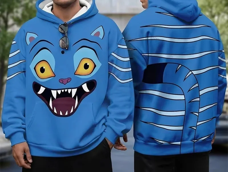 KPop Demon Hunters Saja Girls Huntrix Derpy Tiger Hoodie Pullover Character Graphic for Men's Women's Unisex Adults' Halloween