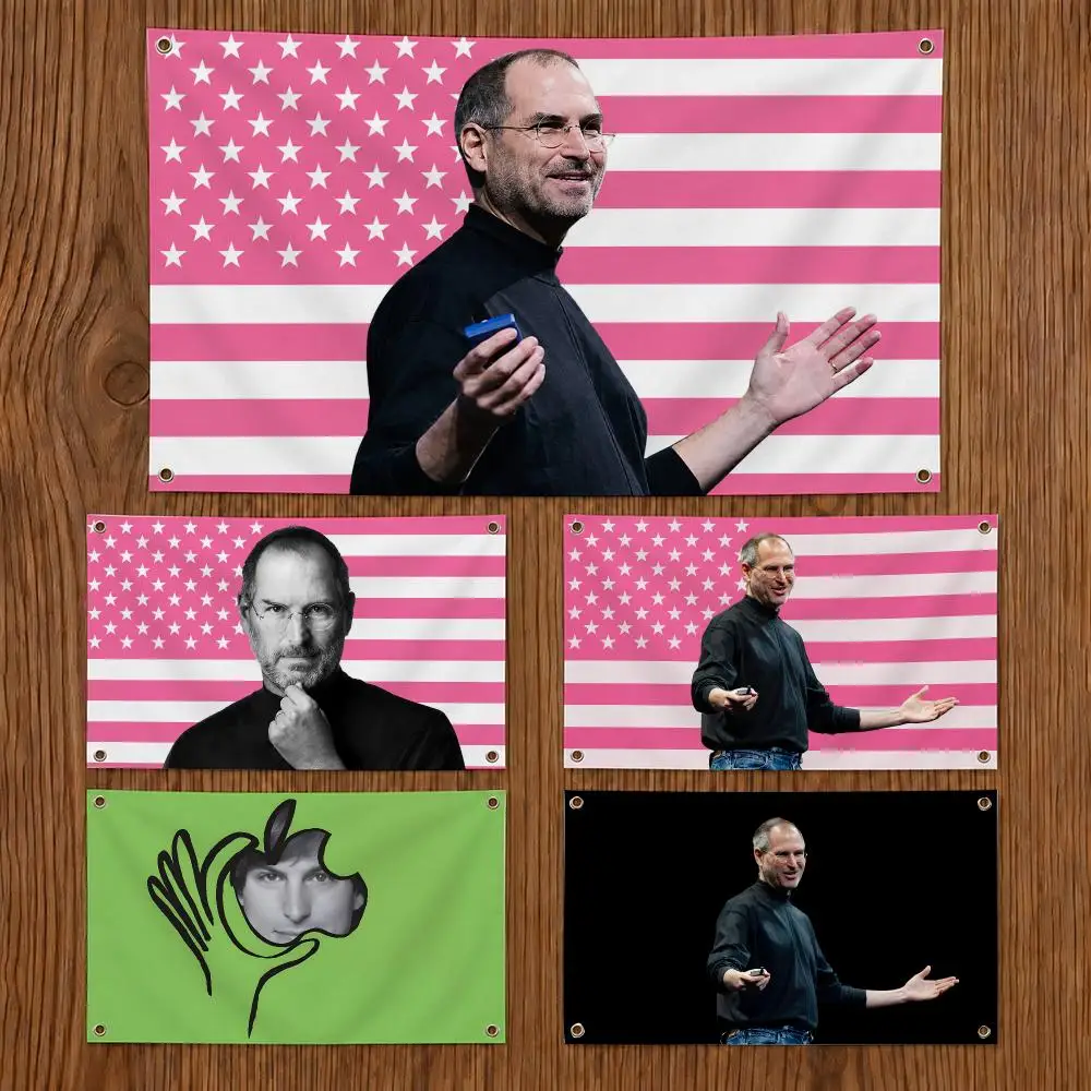 S-steve J-jobs Fashion Flags Durable Outdoor Indoor Festive Decoration Classic Design Wall Room Banner
