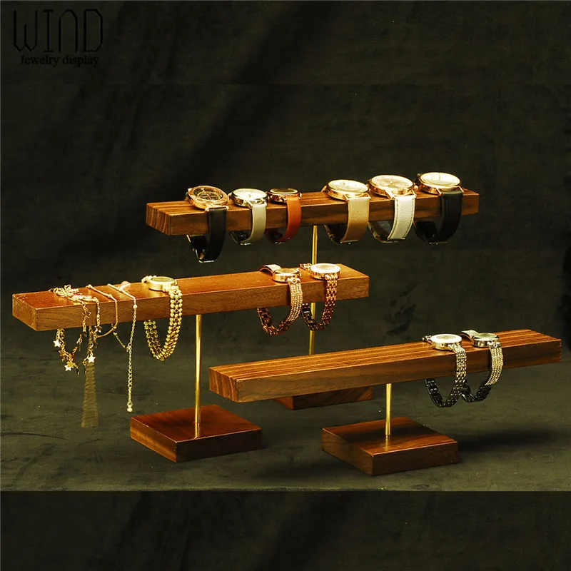 Walnut Color Watch Rack Wrist Watches Storage Stand Bracelet Solid Wood Display Decoration Organizador De Joyas image 4