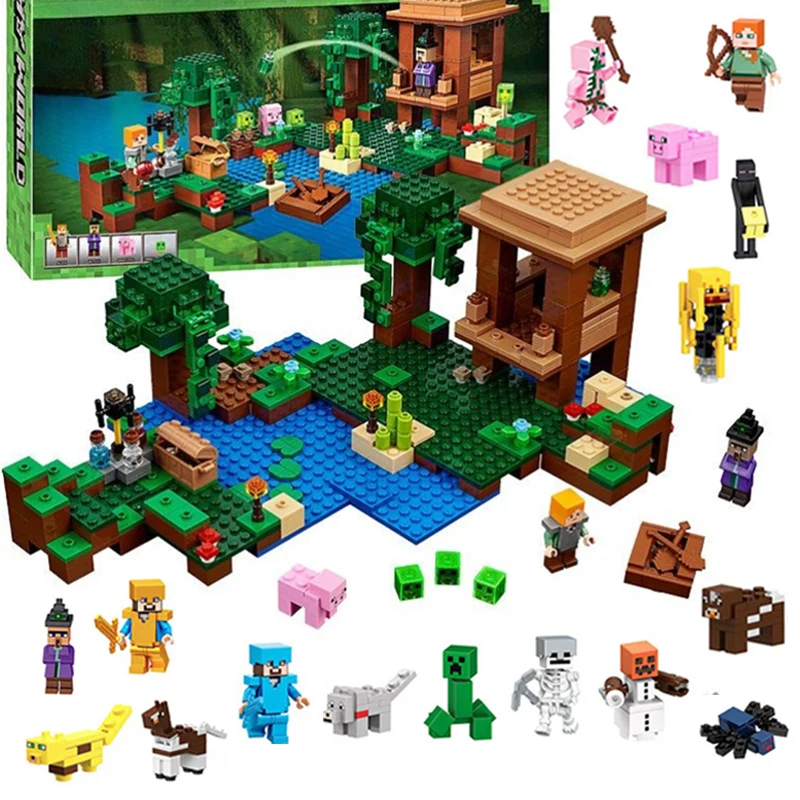 The Witch Hut House Machine building blocks compatible with Steve action figures My World Match Building Blocks Toy Boy gift