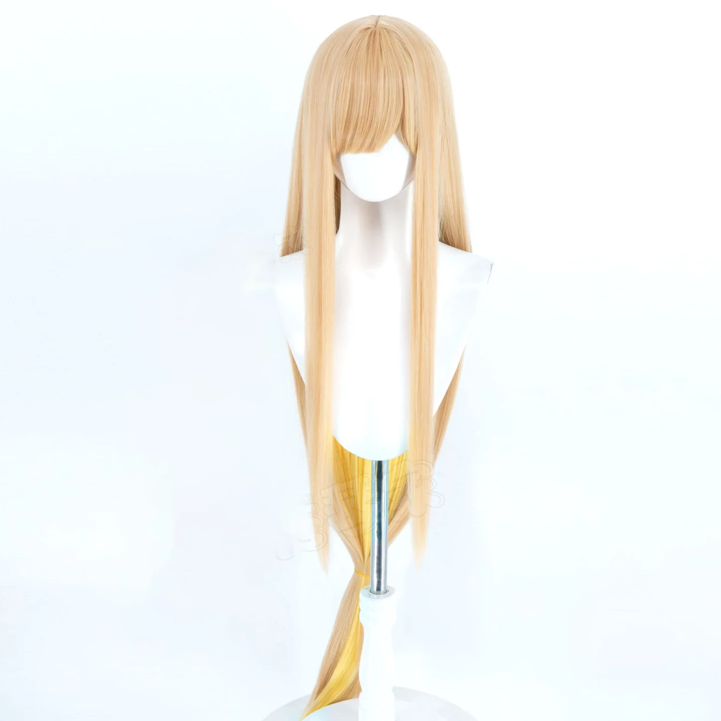 Anime Kaguya Cosplay Perücke, orange lange Perücke mit Ohrhaar-Accessoires für Halloween-Party, Erwachsene, Frauen, Männer, Rollenspiel-Requisiten