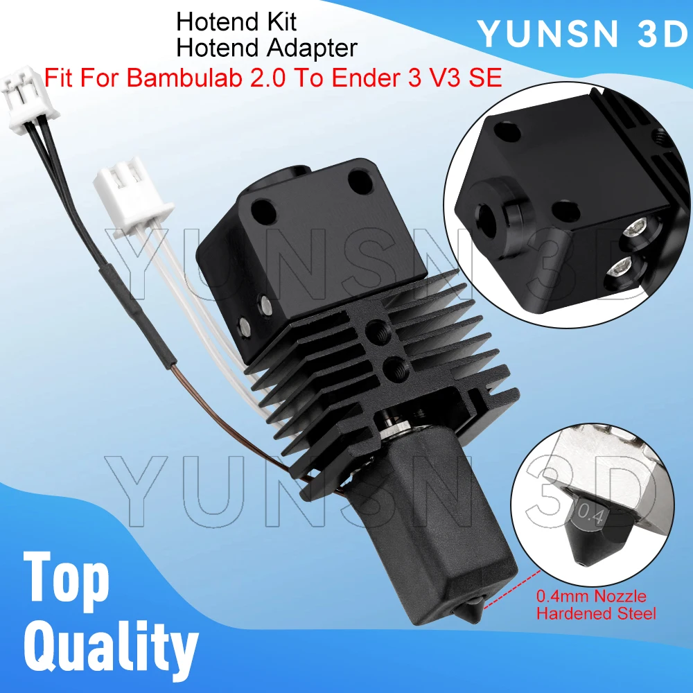 

Fit For Bambu Lab 2.0 Version To Ender 3 V3 SE Hotend Kit With Adapter Connector CNC Aluminum High Speed Printing Parts