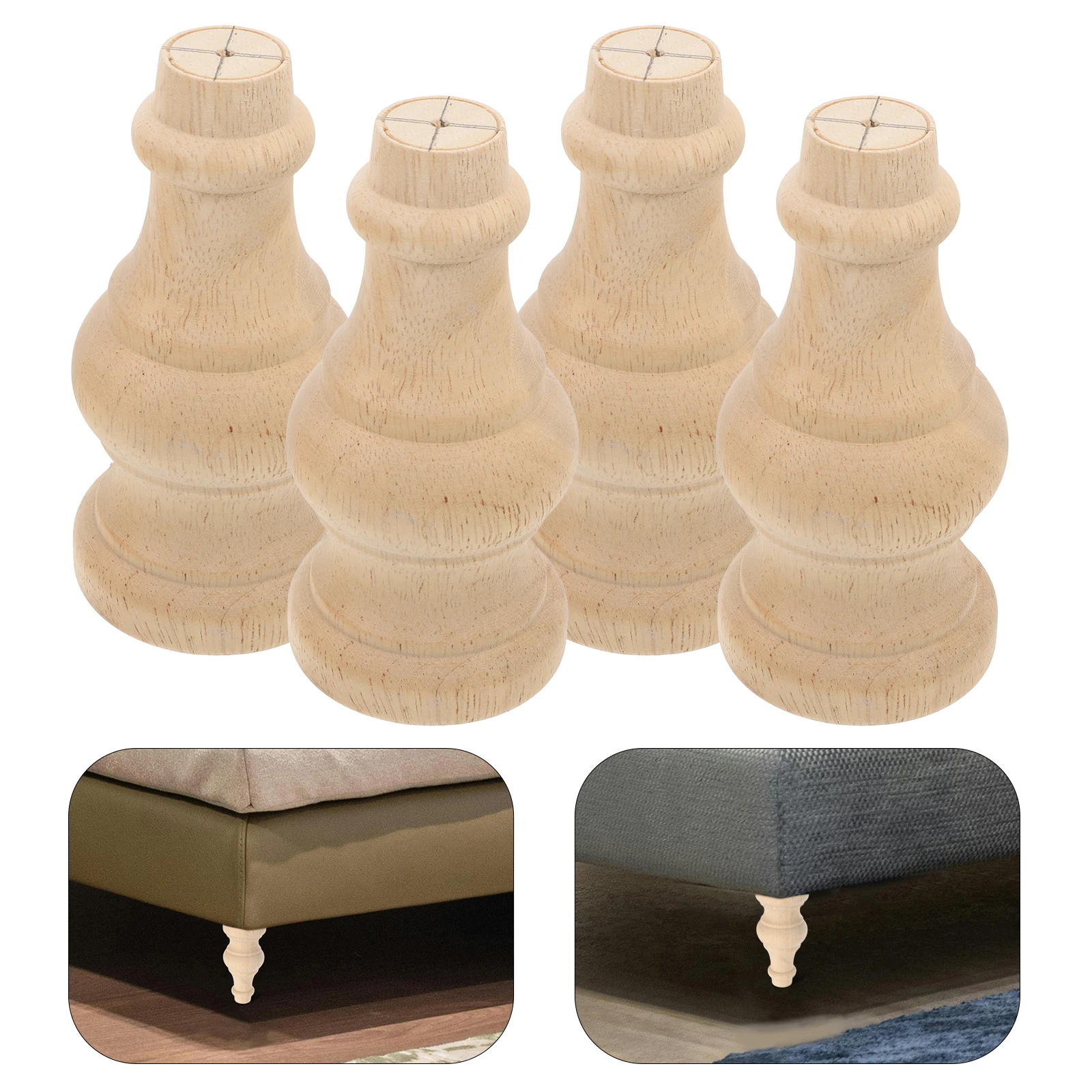 

4pcs Solid Wood Cabinet Feet niture Legs Heavy Duty Coffee Table Decorative Modern Sofa Bed Legs Replacement