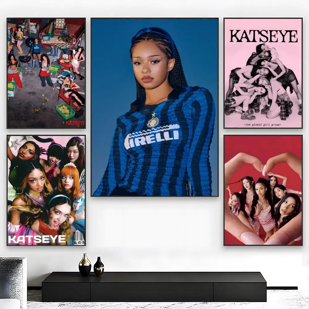 Y2K Girl Group Pop K-Katseye Poster Wall art print art suitable for living room bedroom bar parlor home decor gift