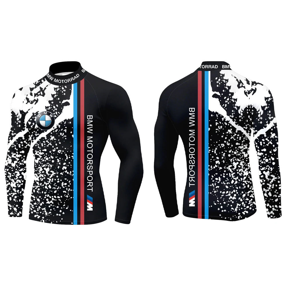 

2025 Новый BMW Мужской Полувысокая Шея Длинные Чернила Текстура Бризки Чернил Ветер Красный Синий Вертикальная Полоса Художественный Дизайн Модный Тренд Крутой