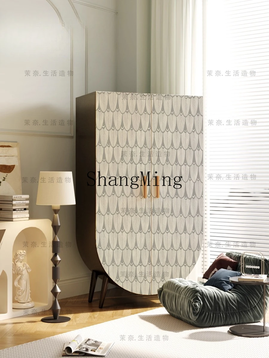 

FG room locker, installation-free integrated cabinet, retro engraved pattern wardrobe, living room decorative side cabinet