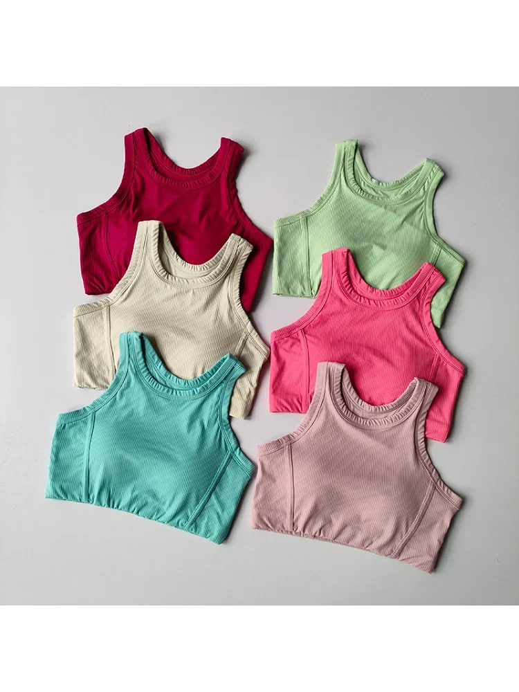 

I-shaped Vest Integrated with Chest Pad Gathering Shock-proof Outdoor Sports Underwear Yoga Suit Quick-drying Fitness Bra