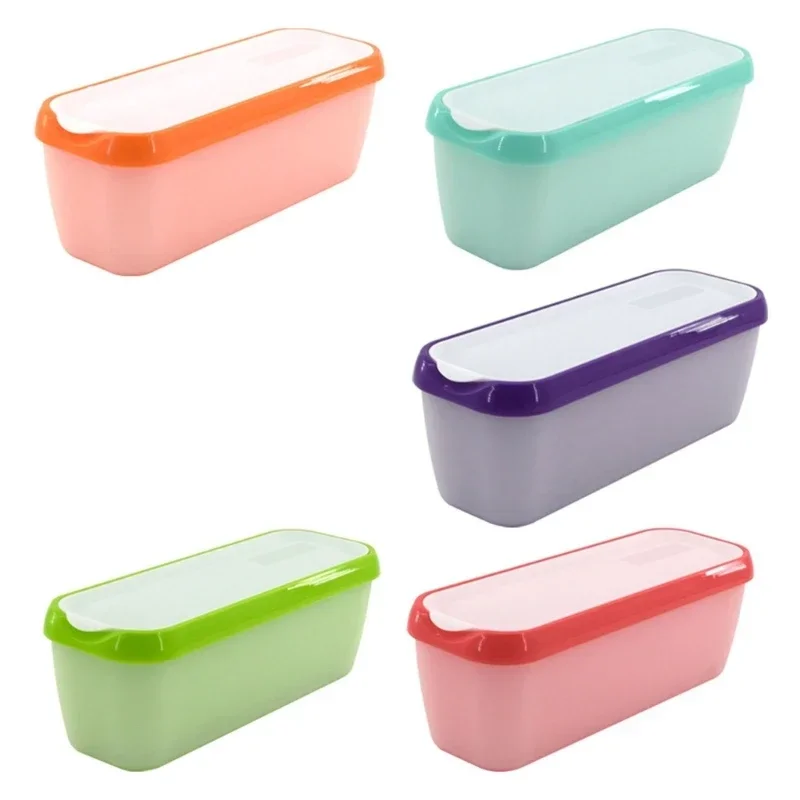 Contenedor de almacenamiento de helados reutilizable, caja de helado rectangular, molde contenedor con tapa, cocina, refrigerador, almacenamiento para el hogar