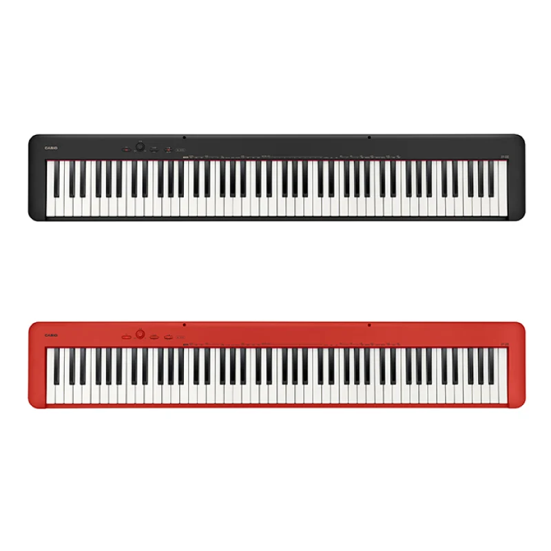 Piano digital Casio EP-S130 con teclado de acción de martillo de 88 teclas, portátil para niños y adultos, rojo, blanco y negro
