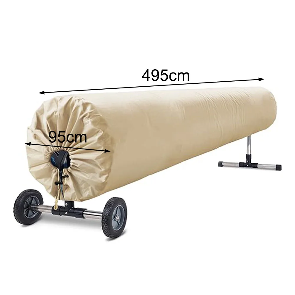Swimming Pool Cover Solar Blanket Cover 16ft All Weather Pool Cover Solution 420D Waterproof Oxford Cloth Space-Saving Design