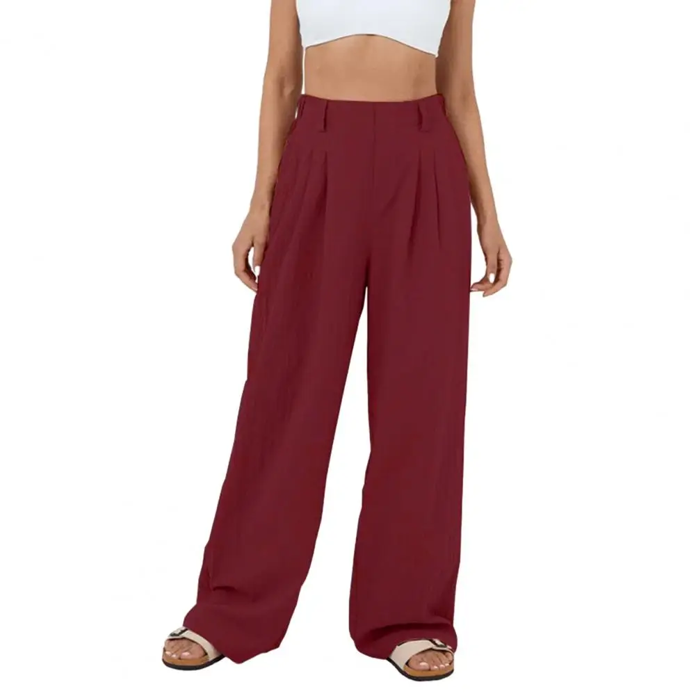 

Casual Wide-leg Pants Comfortable Wide Leg Women's Pants with High Waist Deep Crotch for Casual Breathable Soft Full Length