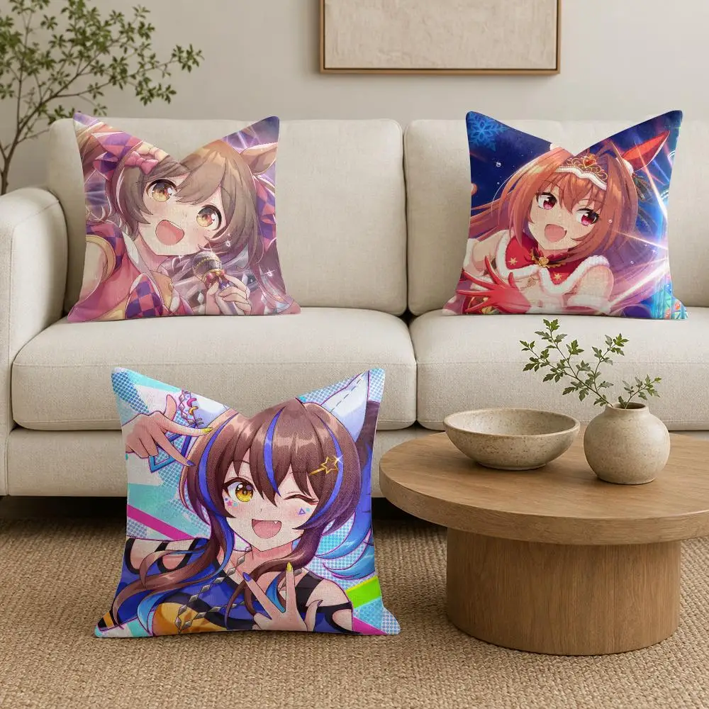 U-Uma M-Musume Pretty Derby Cushion Cover Plush Fabric Soft Double-Sided Printed Sofa Warm Winter Home Gift Pillow Cover