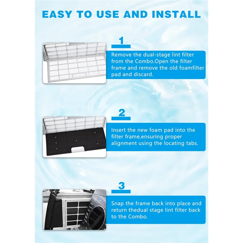 ABBP-Ersatz-Fusselfilter 4er-Pack für GE Profile Waschmaschine Trockner Combo-für GE WH01X35719 kompatibel inklusive Trockner-Entlüftungsbürste
