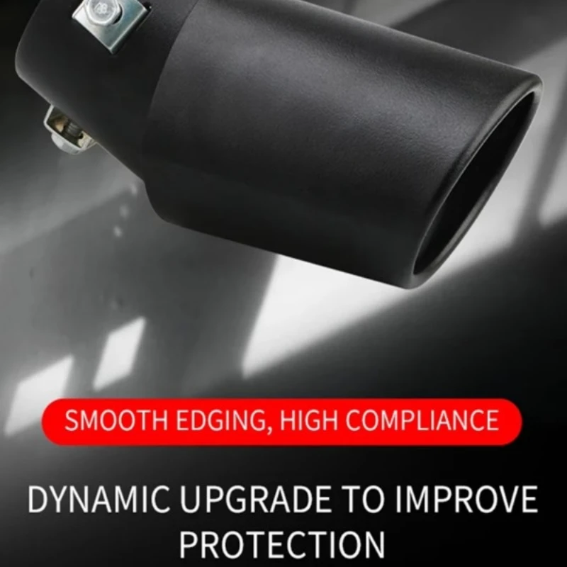 Universal Car Exhaust Pipe Car Rear Modification Parts Black Stainless Steel Exhaust Tip Tail Pipe Throat Liner Accessories
