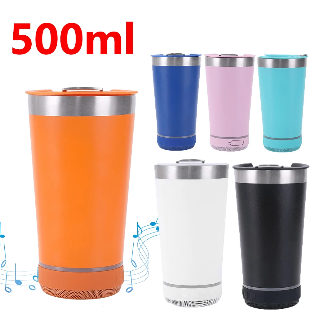 Smart Wireless Music Cup Thermos Cup Stainless Insulated Cup BT Speaker Tumbler Cup Stereo Subwoofer Sound Box Iced Coffee Cup