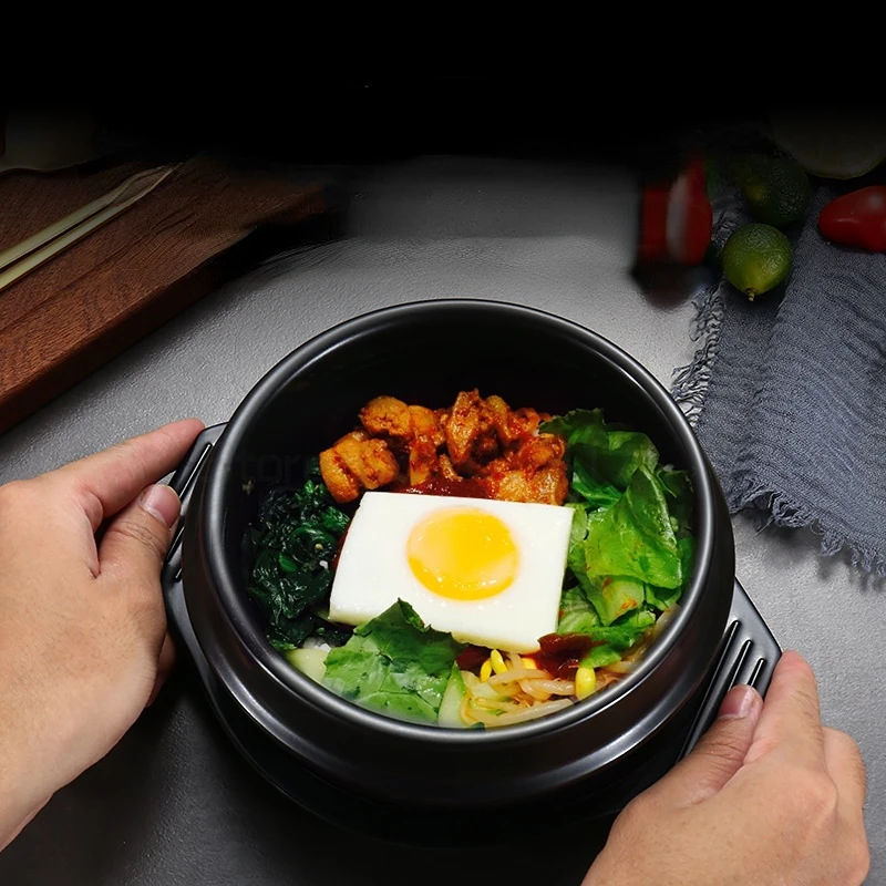 Корейская керамическая миска Dolsot для супа Bibimbap и других продуктов с подносом