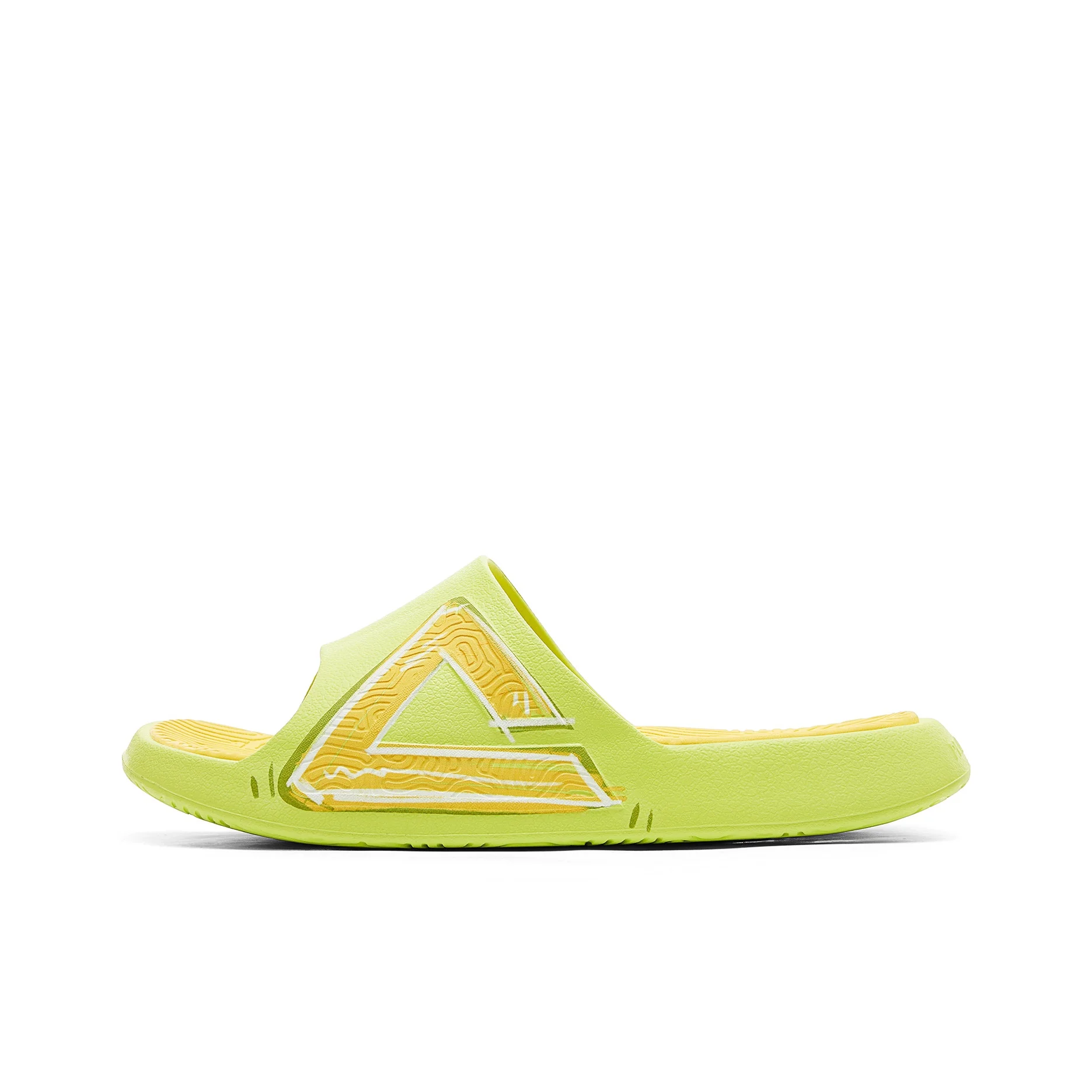 PEAK Taichi National Innovation Pantoufles de sport antidérapantes et résistantes à l'abrasion pour hommes, vert herbe, jaune moutarde