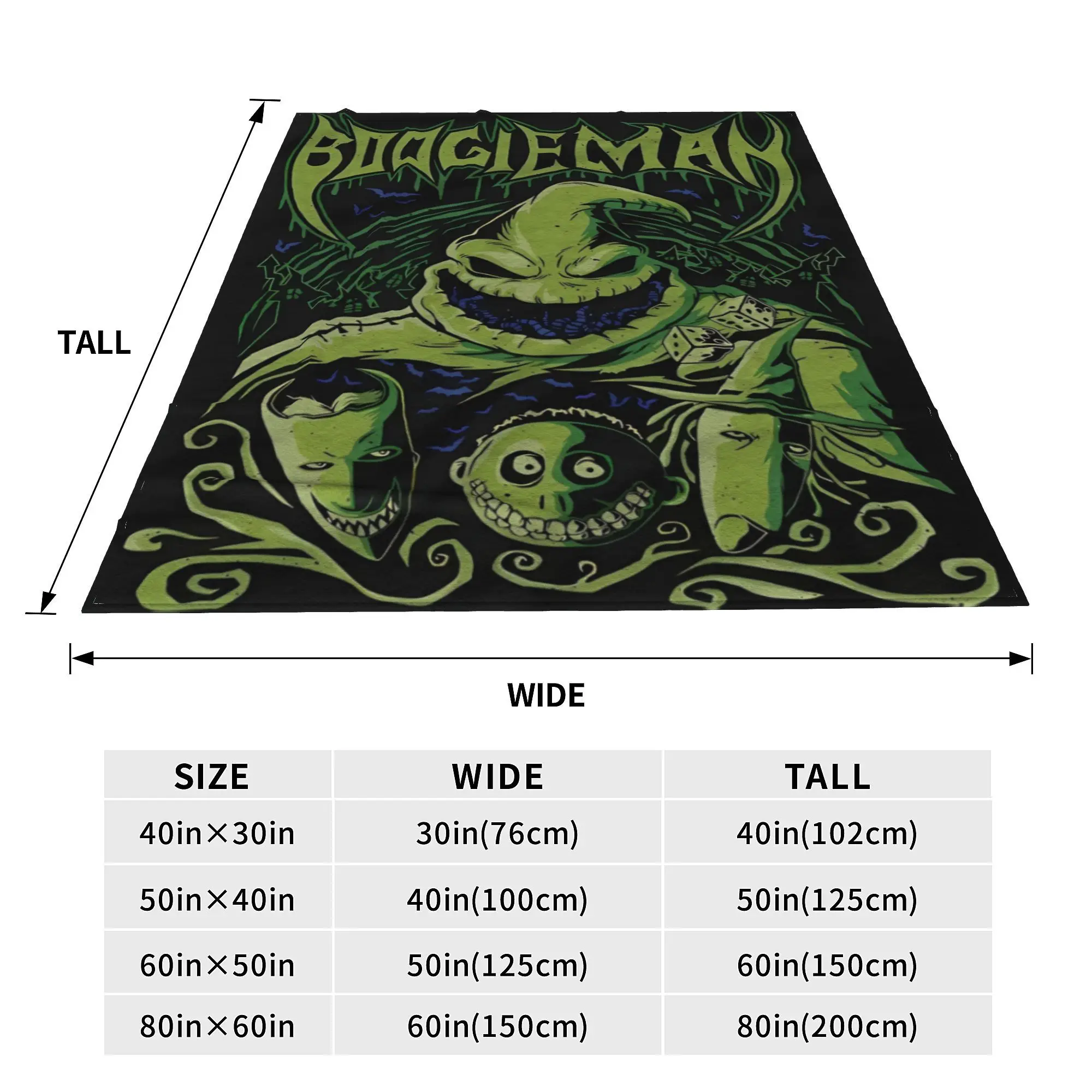 Oogie Boogie الكابوس قبل عيد الميلاد غطاء بطانية الفانيلا الكرتون Boogieman خفيفة الوزن رمي بطانية في الهواء الطلق رقيقة لحاف