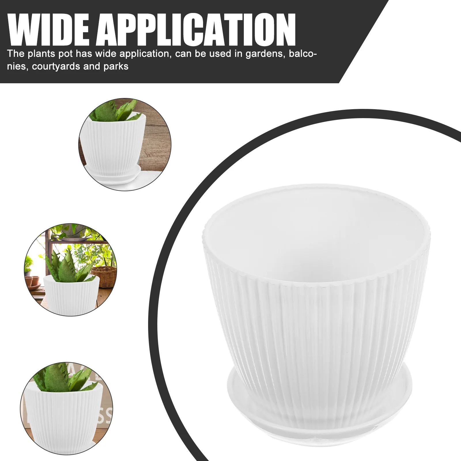 

4pcs Resin Plant Pots Green Plants Flowerpots For Indoor Outdoor Garden Succulent Nursery Planter With Drainage Holes Saucer