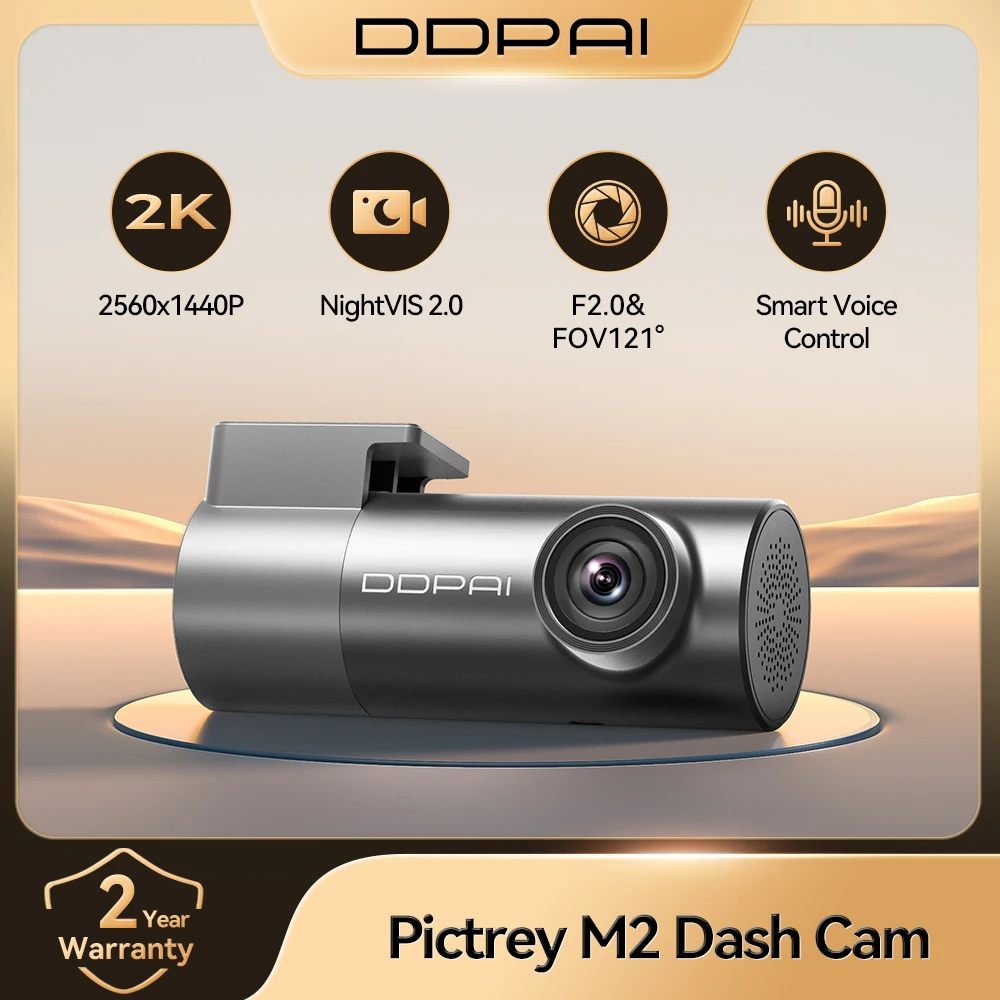 Pictrey M2 2K Dash Cam 330° Rotatable Car DVR Support Night Vision Smart Voice Control 24H Parking Monitor