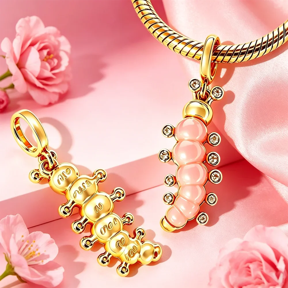 Rose Heart Love Cube Key Infinity Gold CZ Original Charm Silver Plated Beads Fit Bracelets Bag Keychain Diy Women Gift Accessory view 3
