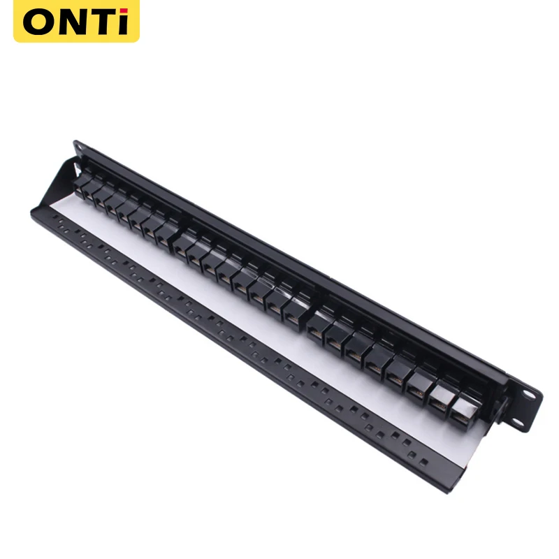 24 Port Cat6 durch Koppler Patch Panel RJ45 Netzwerk kabel 19in 1u mit Back Bar Rack mount Cat6a Utp Keystone Jack