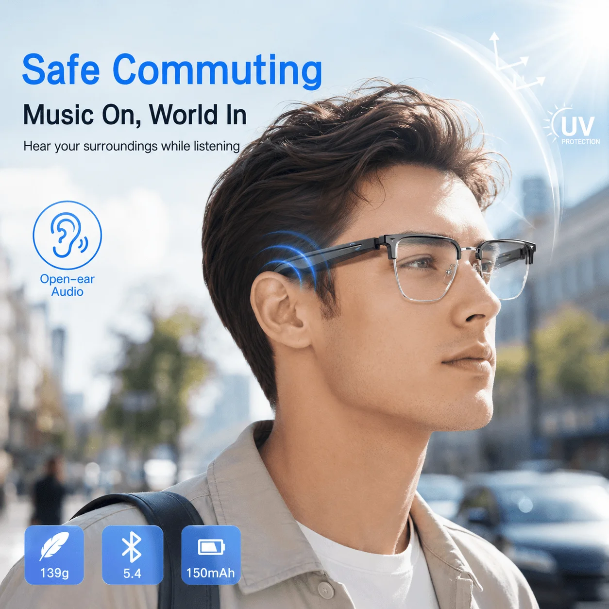 AIMB V2 Smart Bluetooth Glasse - مراجعة Gaming Glasses Blue وسعره