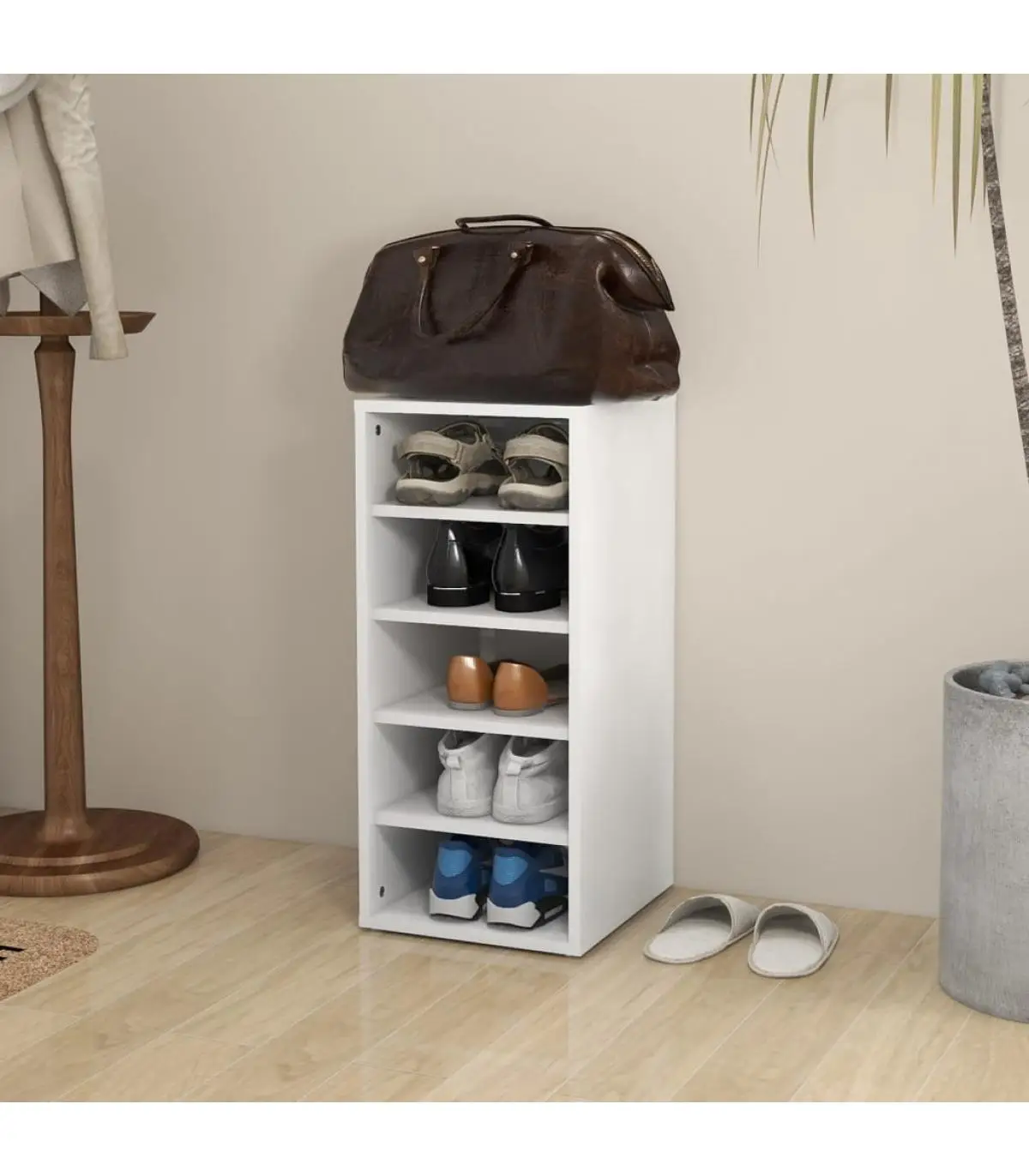 Shoemakers and shoe organizers Shoemaker furniture in white plywood 31,5x35x70 cm