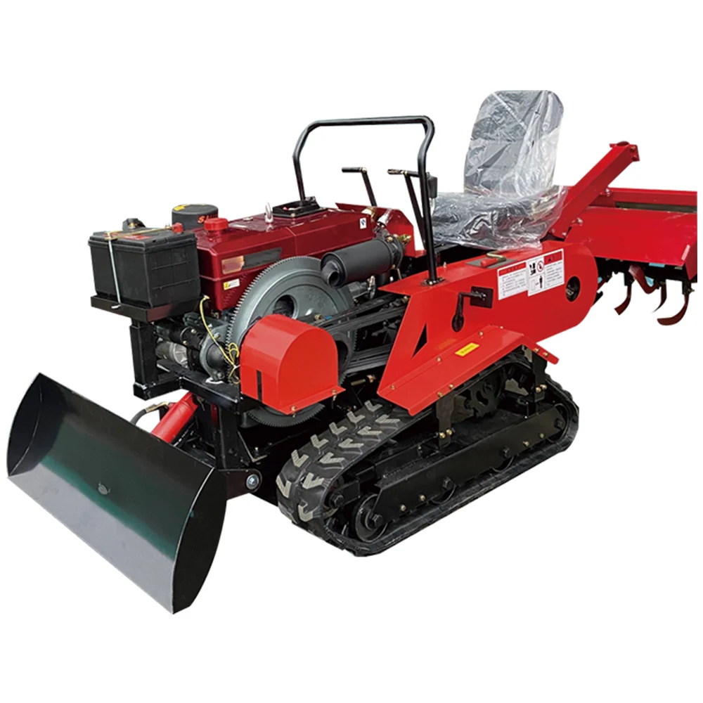 25 35HP Ride-on Agricultural Tracked Rotary Cultivator Agricultural Crawler Mini Crawler Tiller for Agricultural Farming