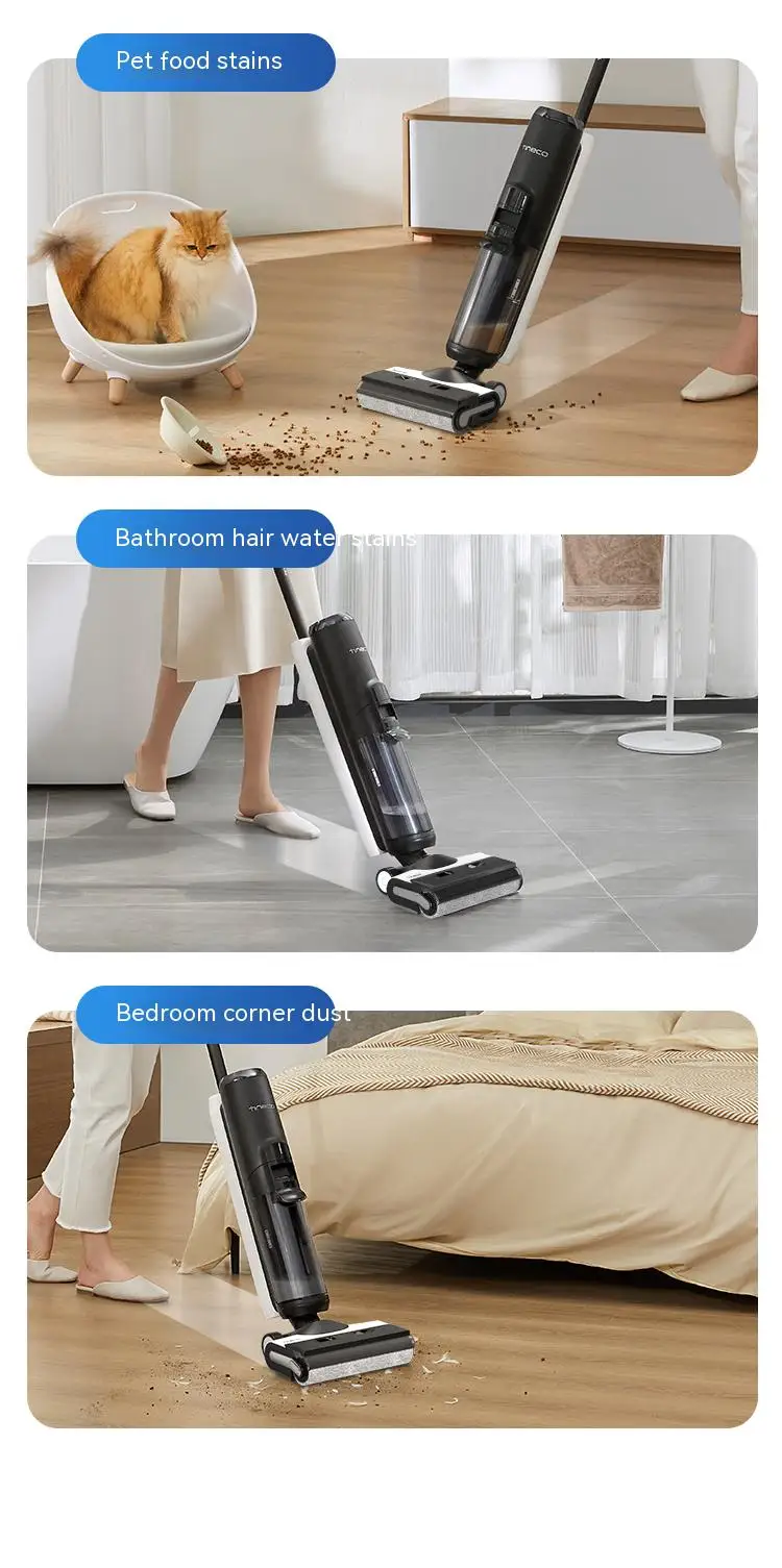 TINECO 2.0 Pro LED Wireless Smart Floor Scrubber Household Sweeper Suction and Drag Integrated Handheld Vacuum Scrubber