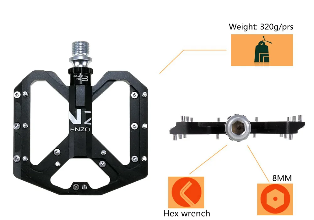 Neue Mountainbike Pedale MTB Pedal Aluminium Fahrrad Breite Plattform Flache Pedale 9/16 "Versiegelt Lager Fahrrad Pedale – Detail 1
