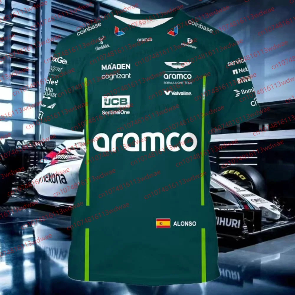 

Aston Martin T-shirt Quick-drying Motorcycle T-shirt Spanish Racer Fernando Alonso 14 T-Shirt Kit Fans Lance Stroll 18 T-shirt