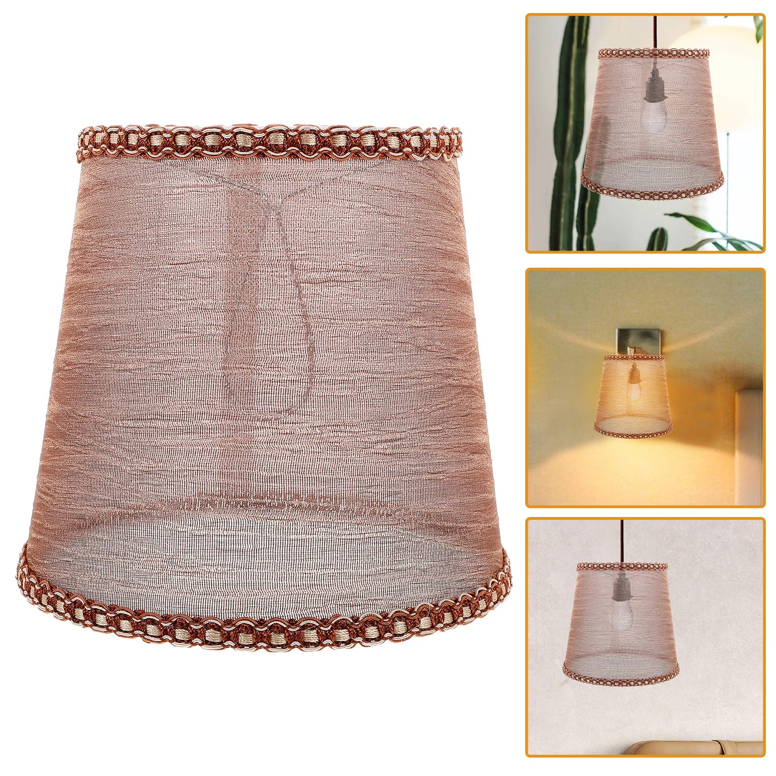 

PVC Lamp Shade Fabric Light Shades Desk Bedside Table Lamps Cover Replacement Transparent Bell Shaped Home Decor