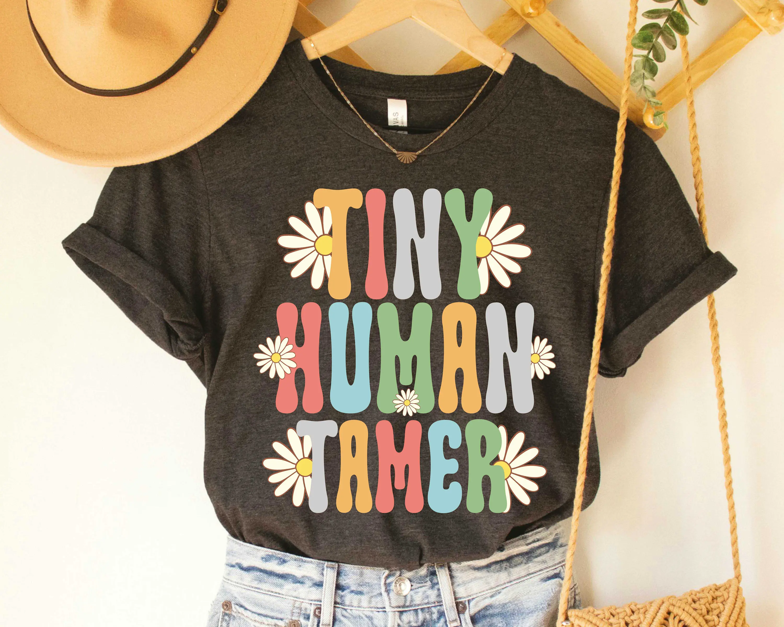 Tiny Human Tamer Teacher T Shirt Kindergarten Preschool s First Day of School Back to for