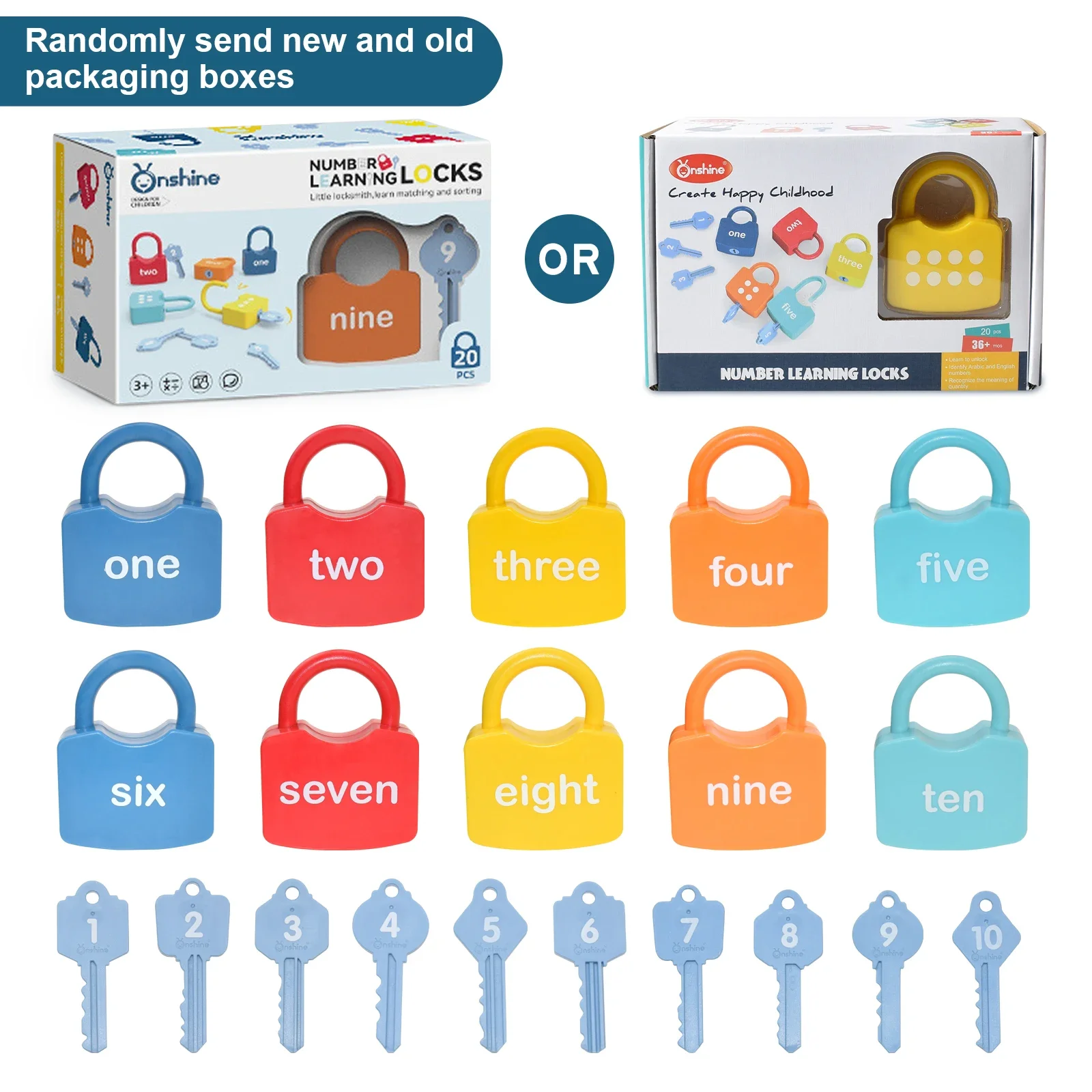 10PCS 어린이 알파벳 잠금 키 세트 자동차 잠금 교육 번호 일치 홈 스쿨 수학 장난감 단어 인식