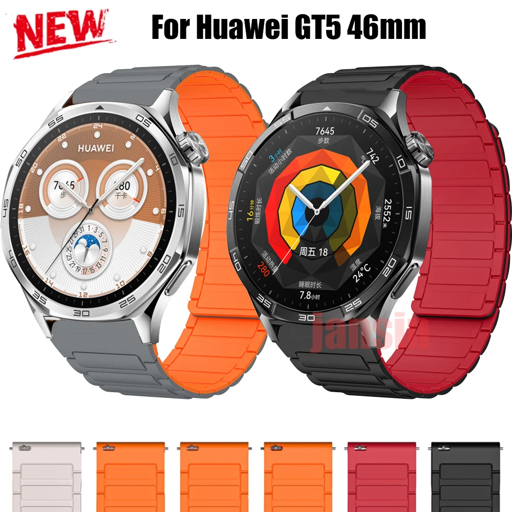 22 مللي متر الرياضة سوار لهواوي GT5 46 مللي متر GT6 برو سيليكون المغناطيسي حزام الساعات ل Xiaomi Redmi Watch5 نشط/لايت حزام الإكسسوار