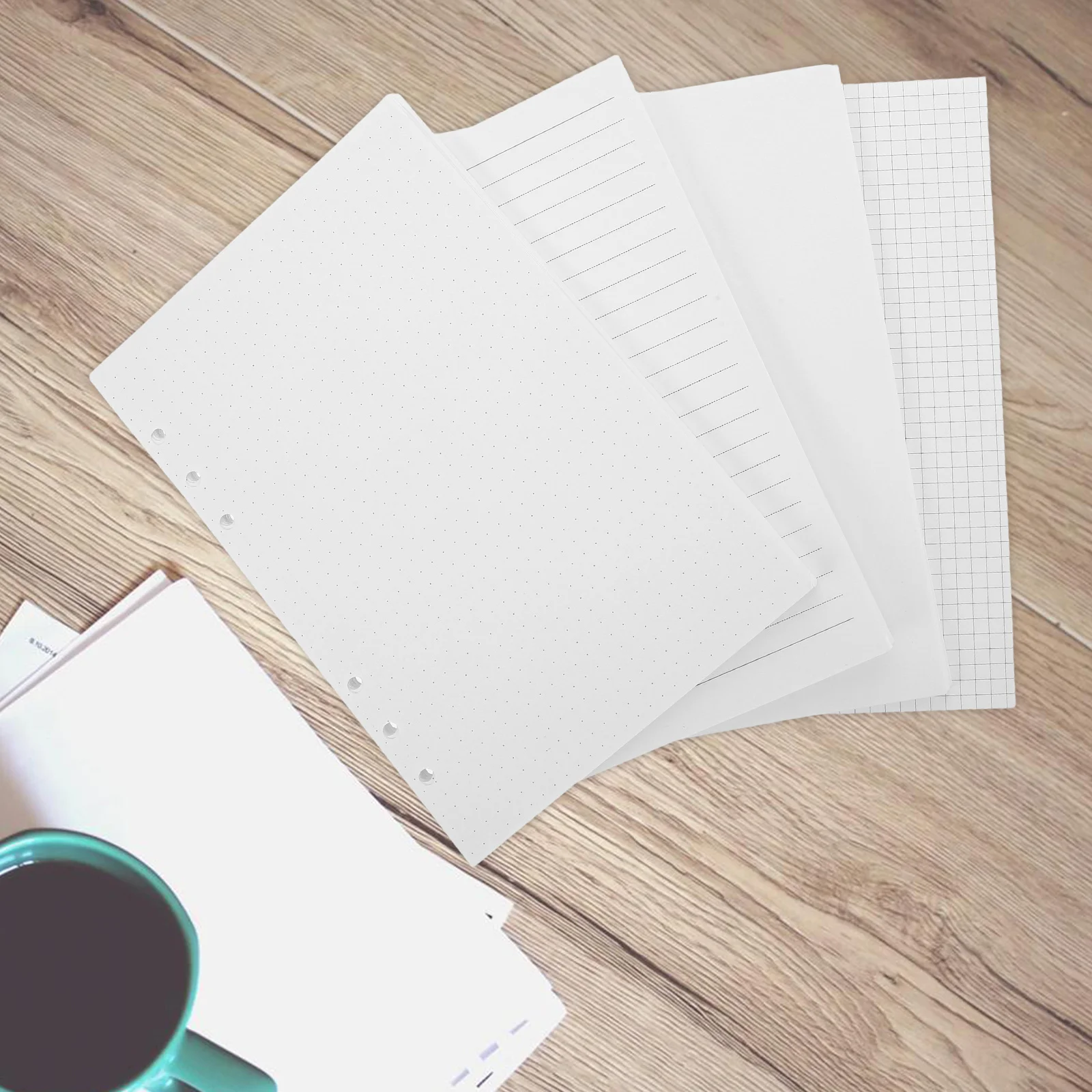 180 قطعة A5 إعادة الملء الأبيض فضفاض ورقة ورقة إدراج ل مجلة الموثق مخطط المنظم منقط شبكة اليد دفتر