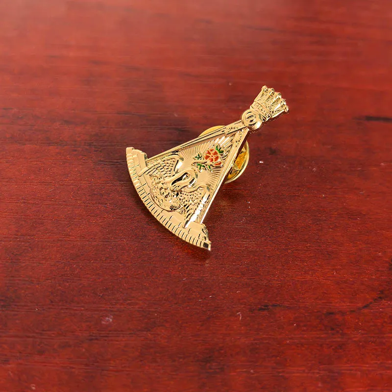 

50pcs 18 Degree Square Compass Crown Brooch Badge Masonic Lapel Pin Societas Rosicruciana Rosicrucian Society Freemason Rose