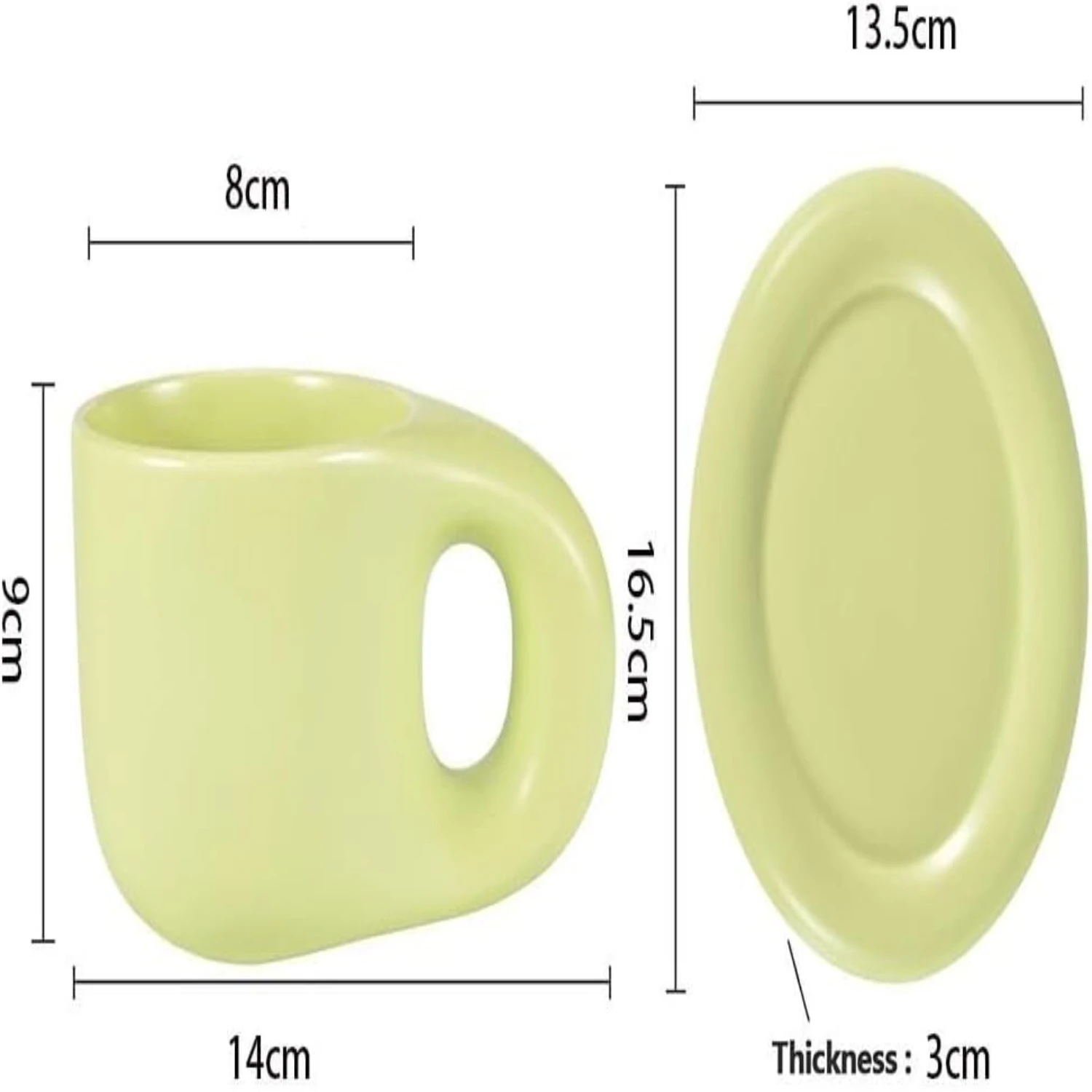 Adorable Large Capacity Chubby and Funny Coffee Mug with Saucer - Creative and Versatile High Appearance Level Tea Latte Milk Cu