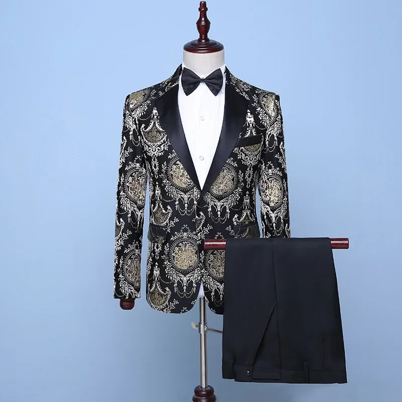 

10390 Groom and best man performance clothing host magic show suit