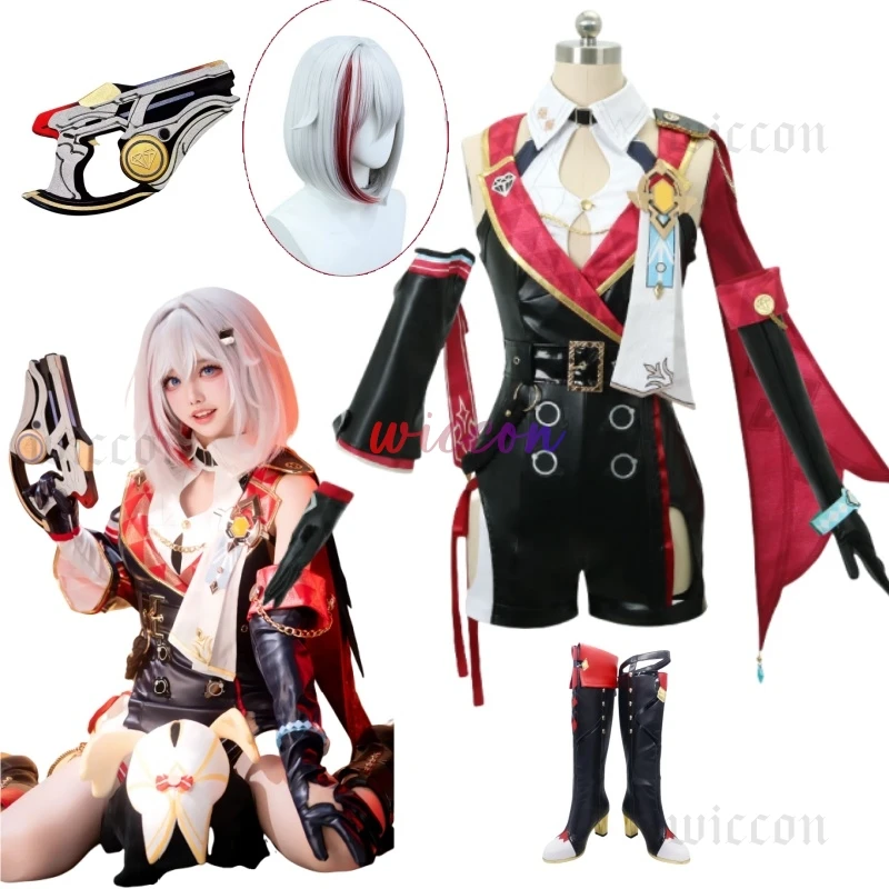 Honkai Star Rail Topaz Cosplay uniforme completo de PU peluca zapatos juego Premium accesorios de juego de rol