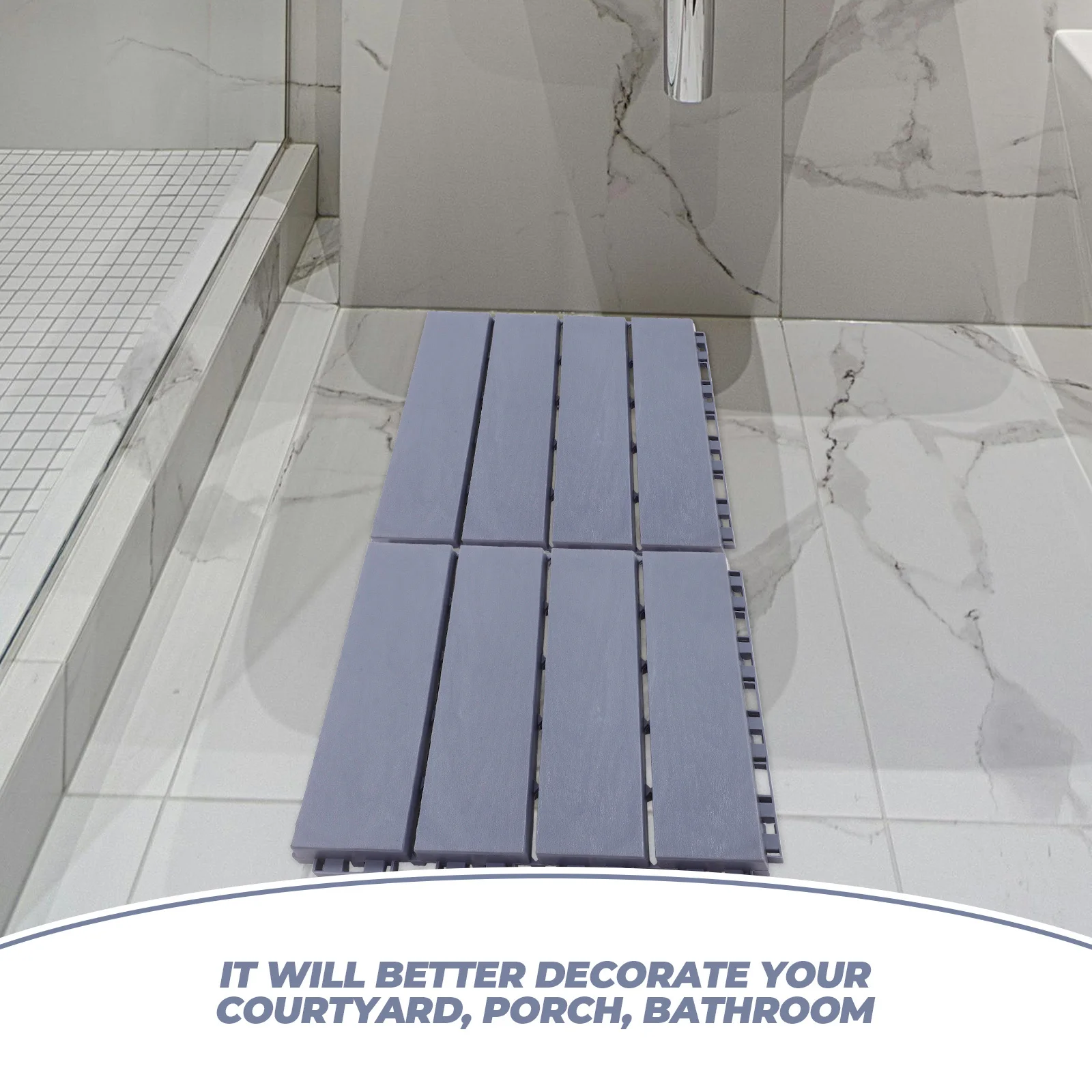 6 szt. Płytek do podłogi patio, złączone, do użytku na zewnątrz, do ogrodu, na balkon, wytrzymały materiał PP, podłoga zewnętrzna, podłoga balkonowa