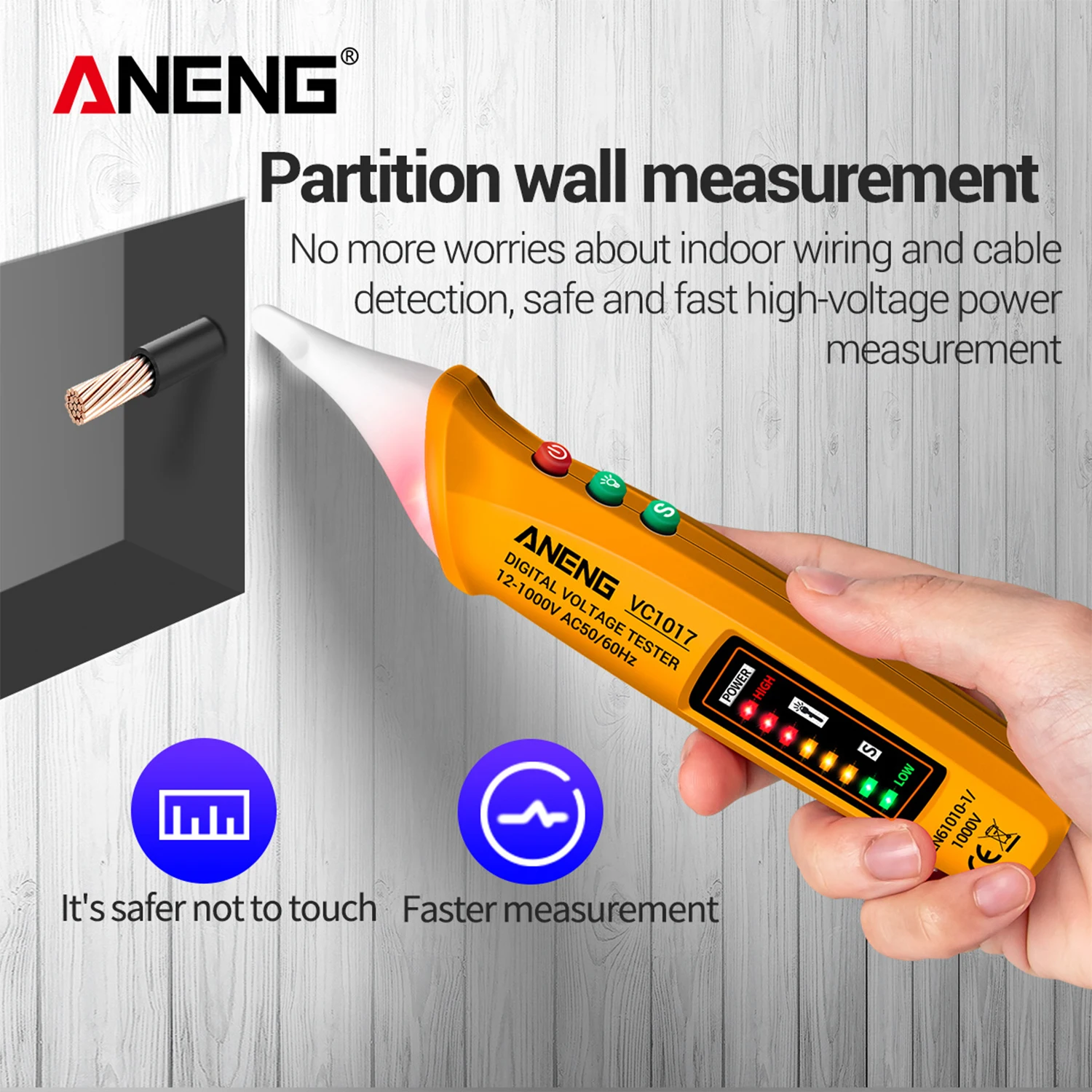 VC1017 AC Voltage Detector Circuit Tester Pen-type Voltage Tester NCV Electrical Pen Tester Line Detection Smart Test Pen